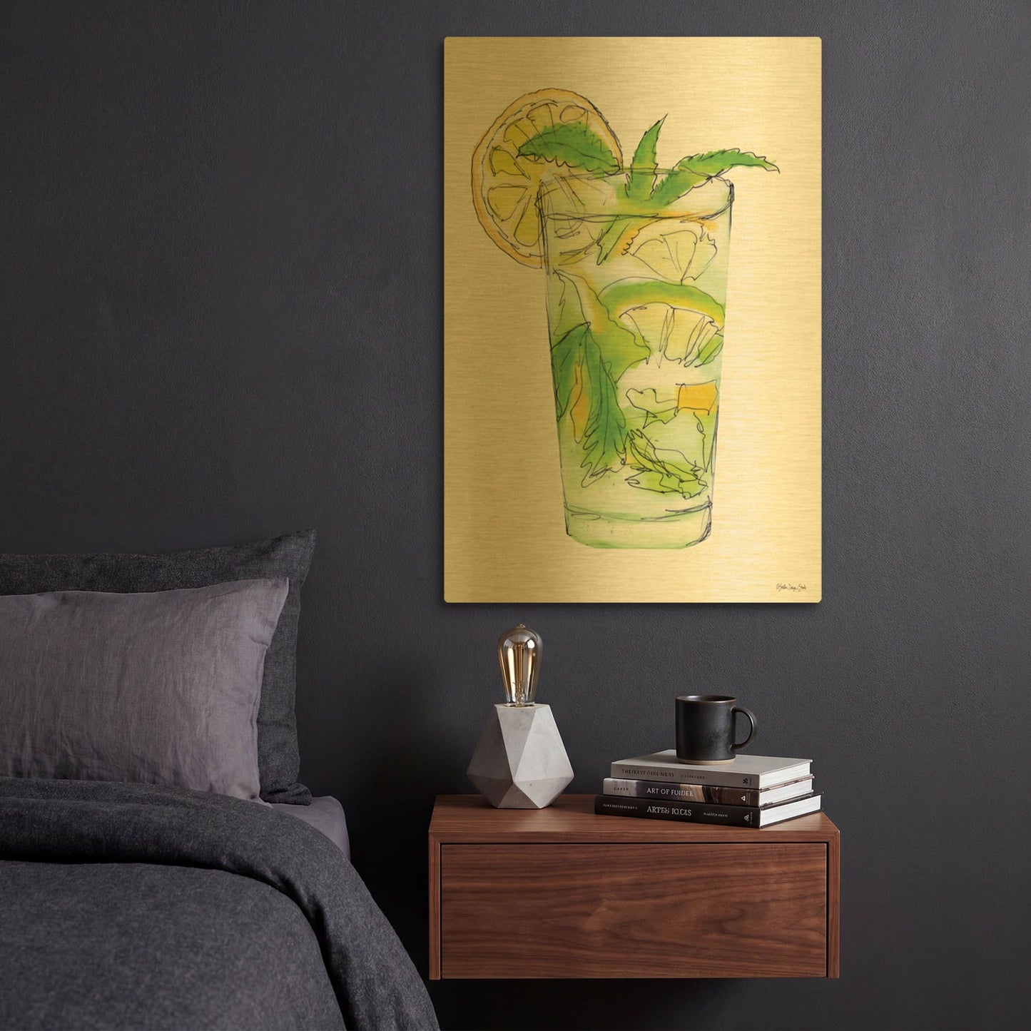 'Mint Julip' By Stellar Design Studio Gold Metal Wall Art