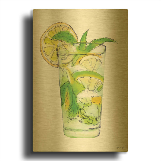 'Mint Julip' By Stellar Design Studio Gold Metal Wall Art