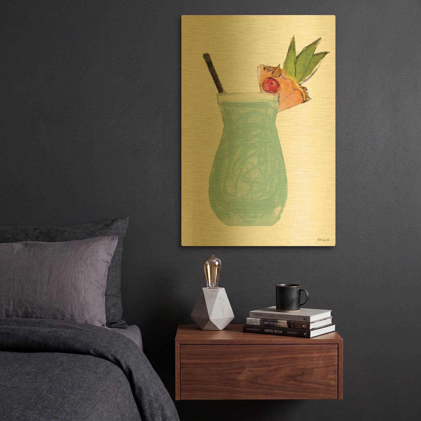 'Pina Colada' By Stellar Design Studio Gold Metal Wall Art