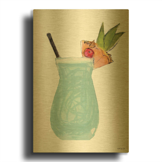'Pina Colada' By Stellar Design Studio Gold Metal Wall Art
