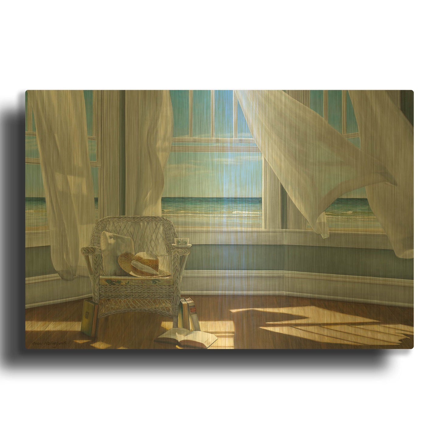 'Gentle Reader' By Karen Hollingsworth Gold Metal Wall Art