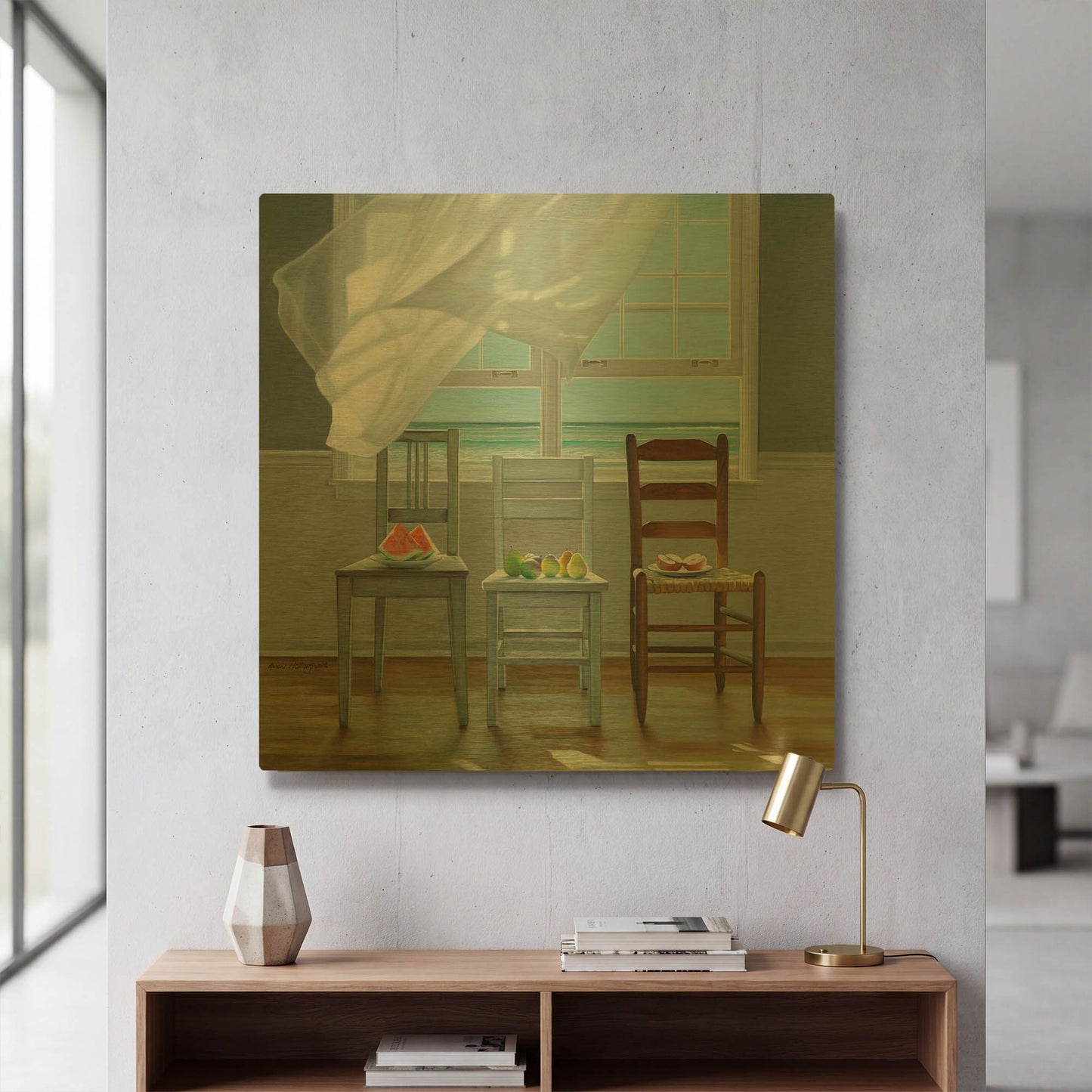 'Beach Therapy' By Karen Hollingsworth Gold Metal Wall Art