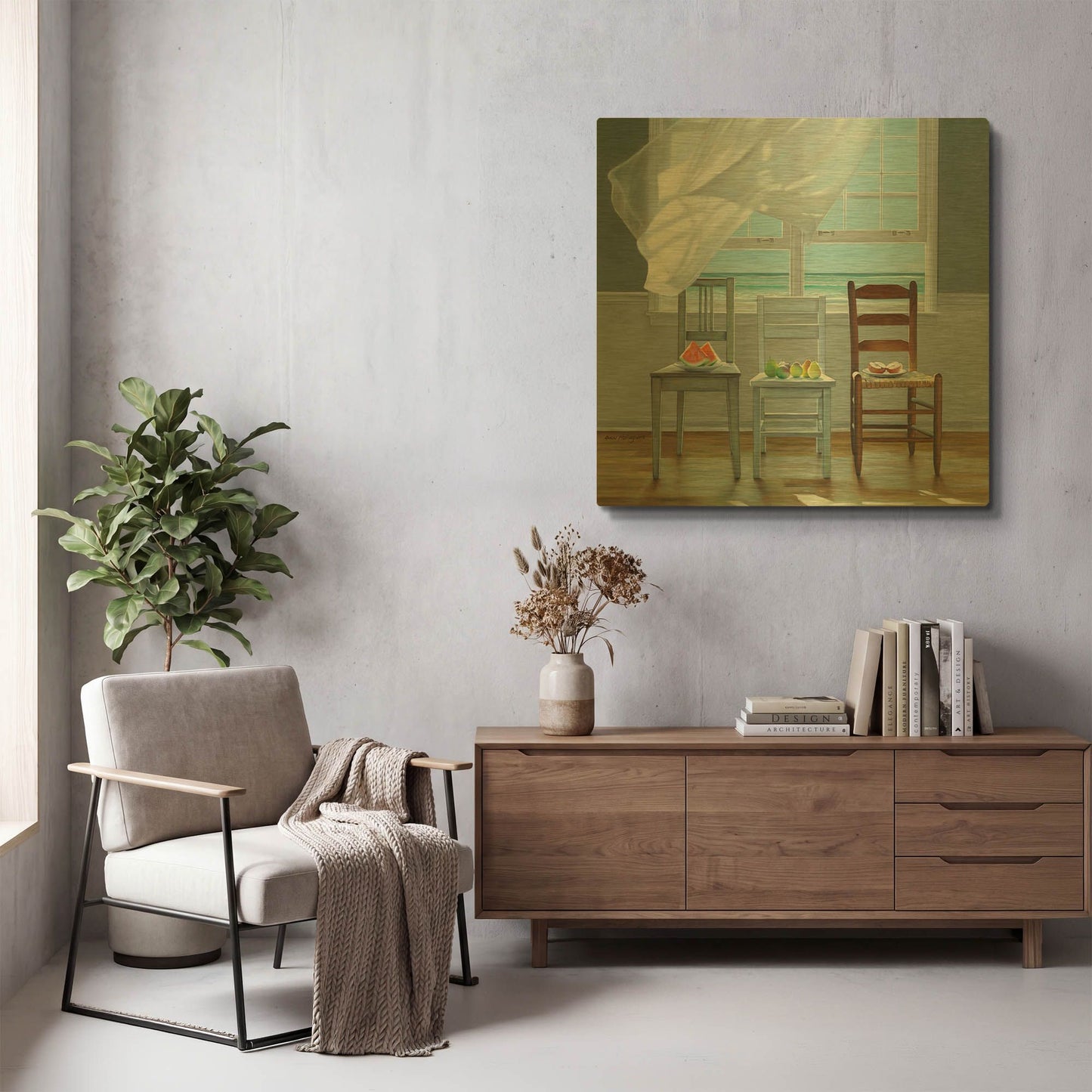 'Beach Therapy' By Karen Hollingsworth Gold Metal Wall Art