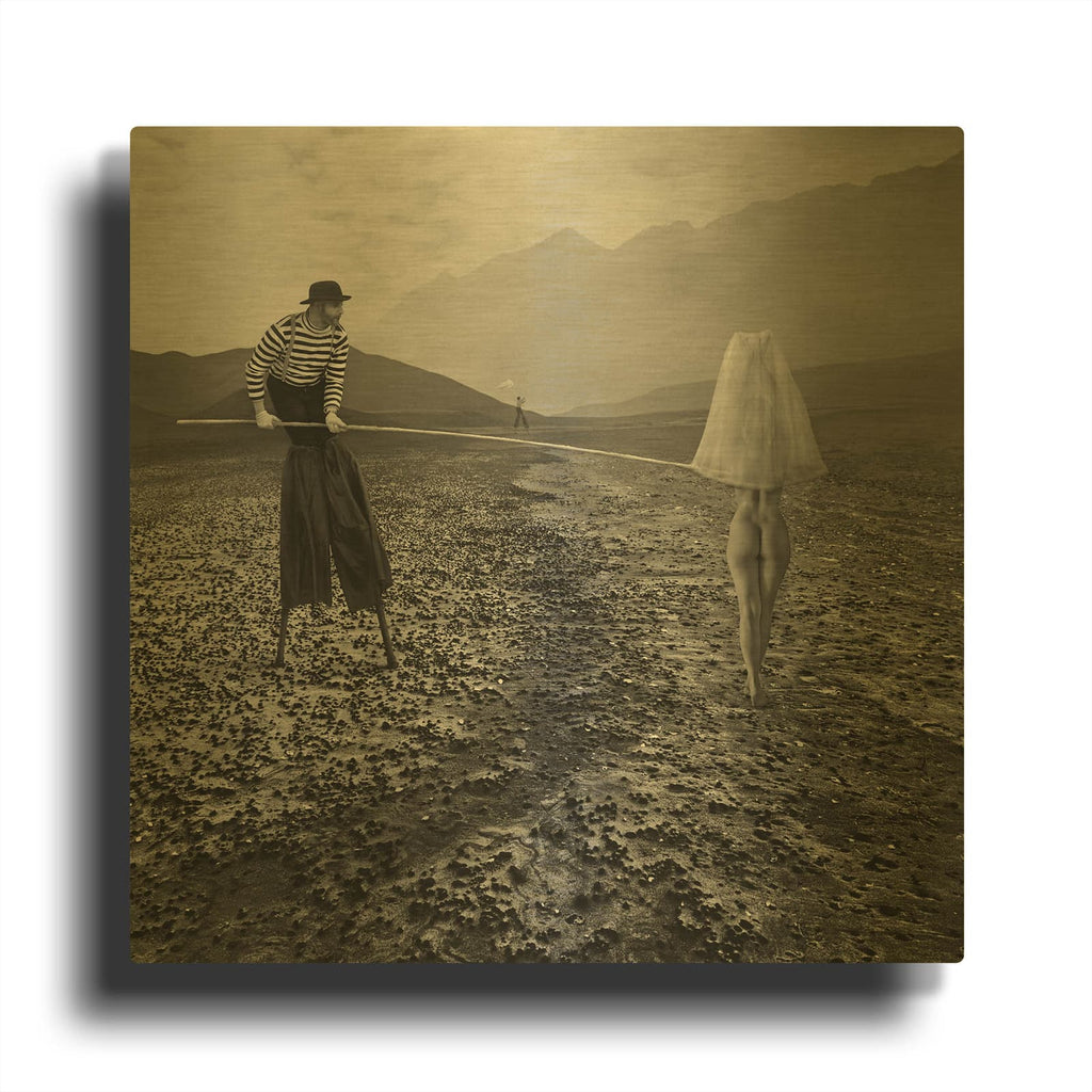 'Catch' By Dariusz Klimczak Gold Metal Wall Art