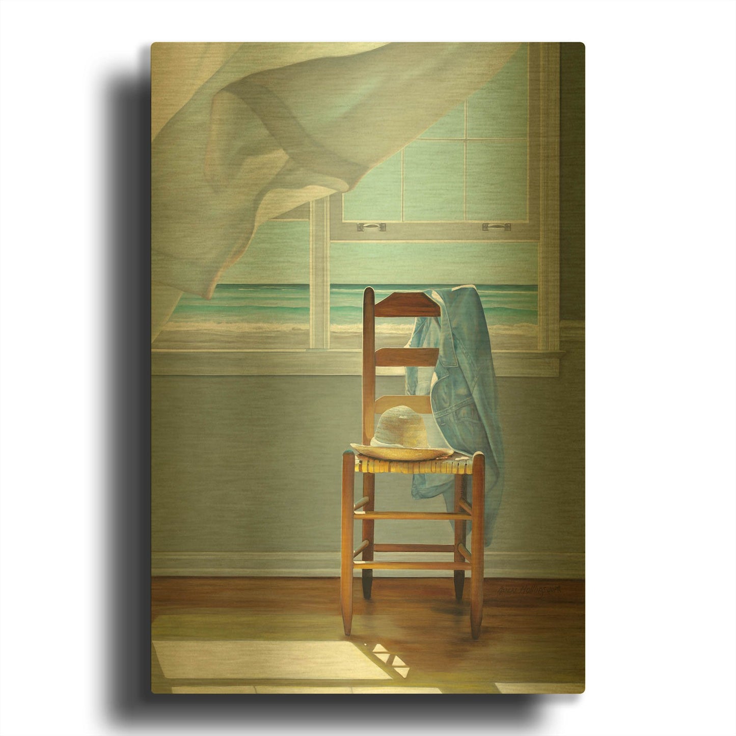 'Deep Breathing' By Karen Hollingsworth Gold Metal Wall Art