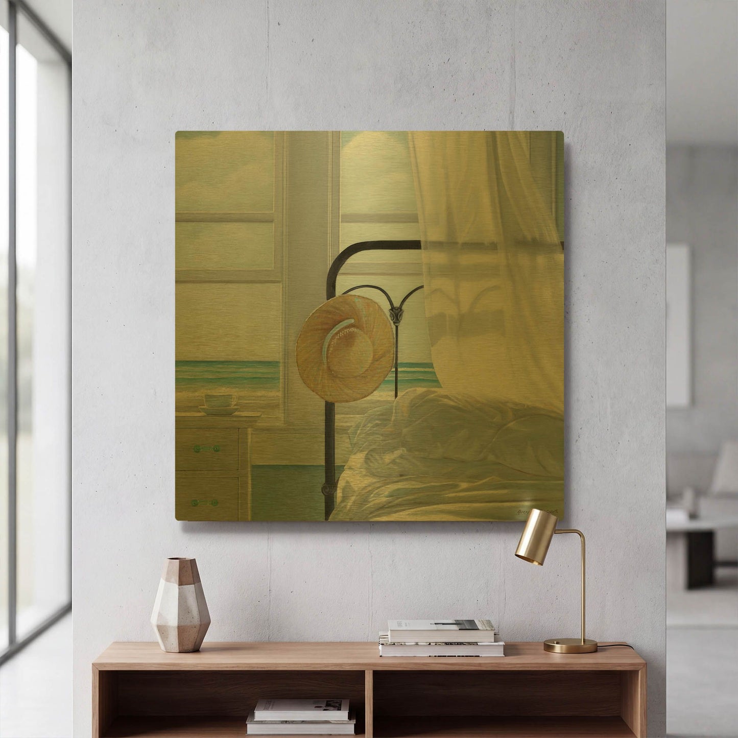 'Sand in the Sheets' By Karen Hollingsworth Gold Metal Wall Art