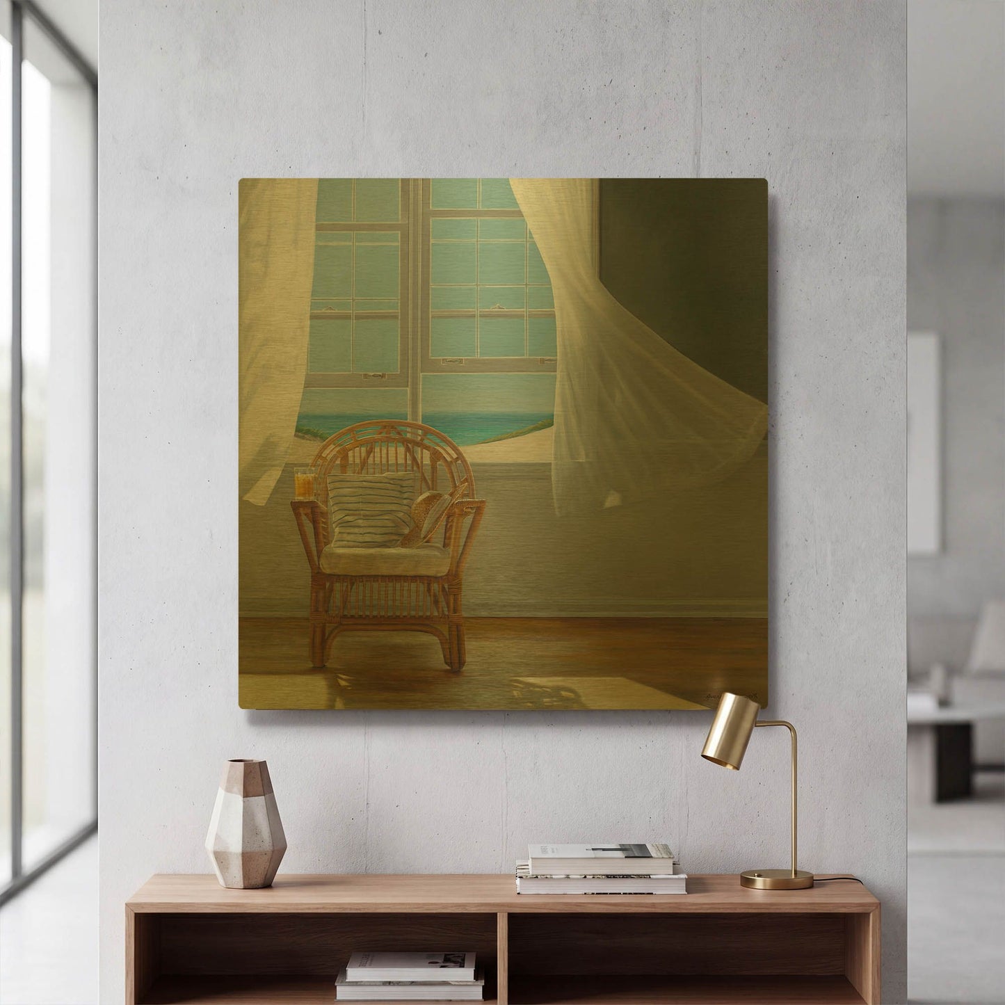 'Tea Time' By Karen Hollingsworth Gold Metal Wall Art