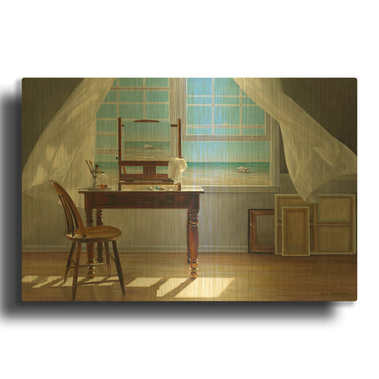'In Progress' By Karen Hollingsworth Gold Metal Wall Art