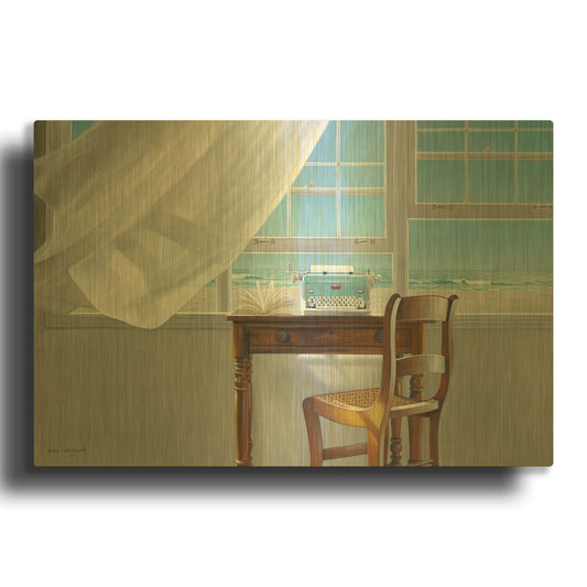 'Channeling Hemingway' By Karen Hollingsworth Gold Metal Wall Art