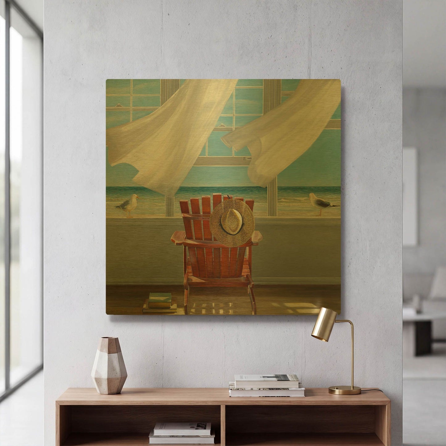 'Lookout' By Karen Hollingsworth Gold Metal Wall Art