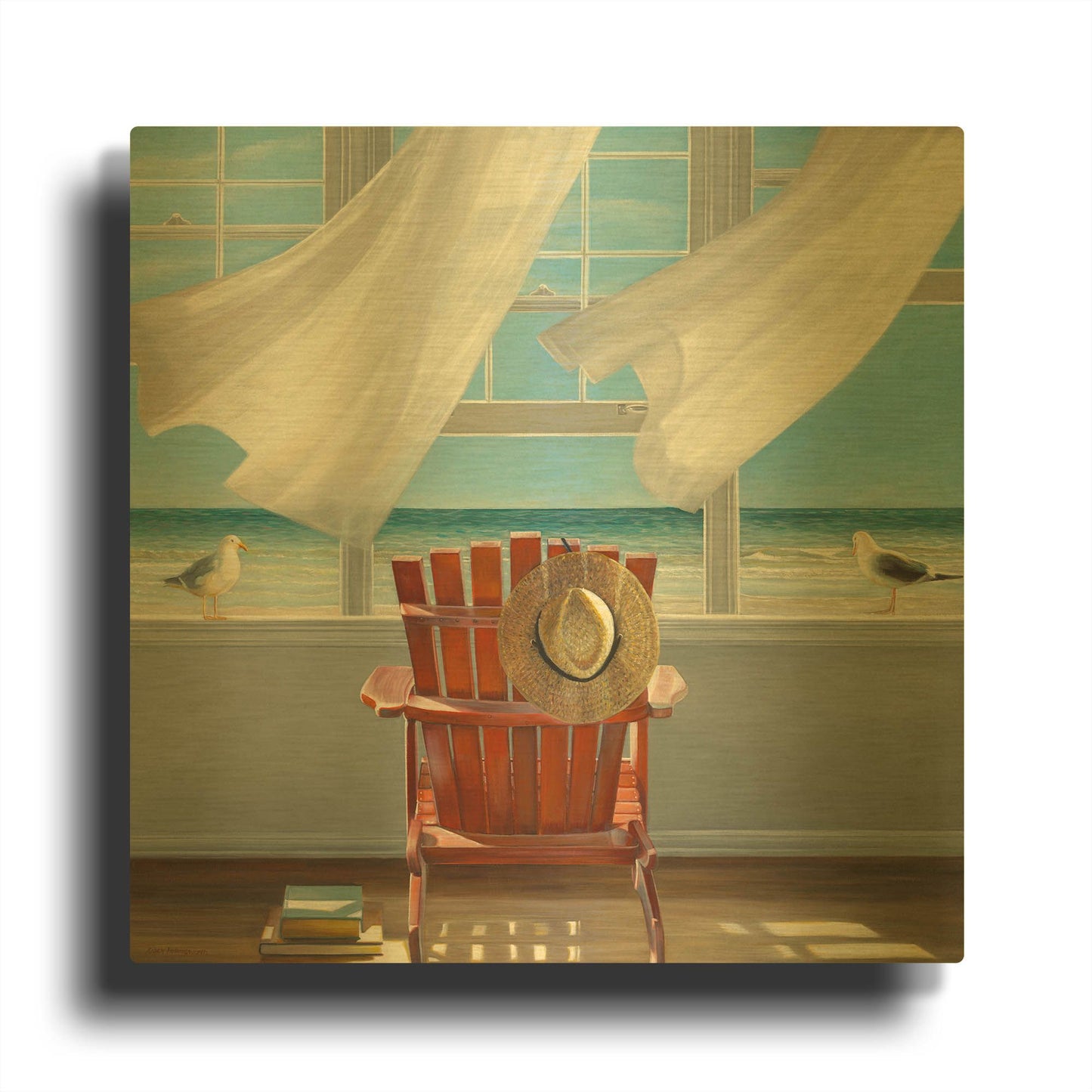 'Lookout' By Karen Hollingsworth Gold Metal Wall Art