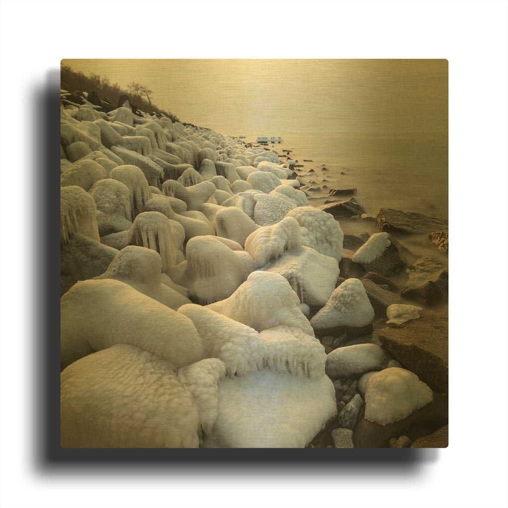 'Coast' By Dariusz Klimczak Gold Metal Wall Art