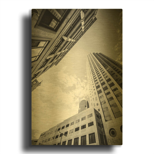 'Built from the Ground Up I' By Donnie Quillen Gold Metal Wall Art