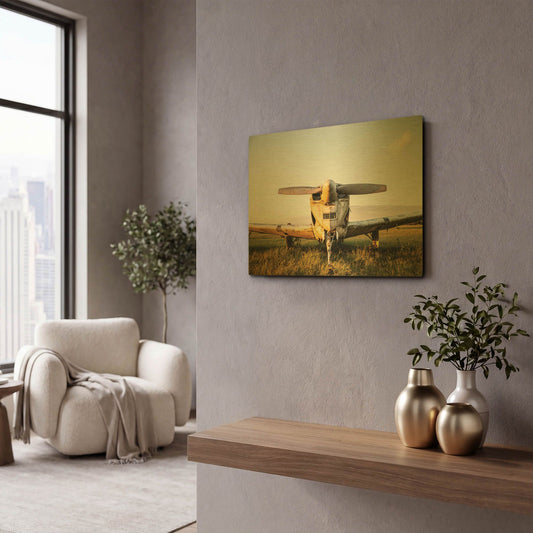 'Last Flight I Hold' By Donnie Quillen Gold Metal Wall Art