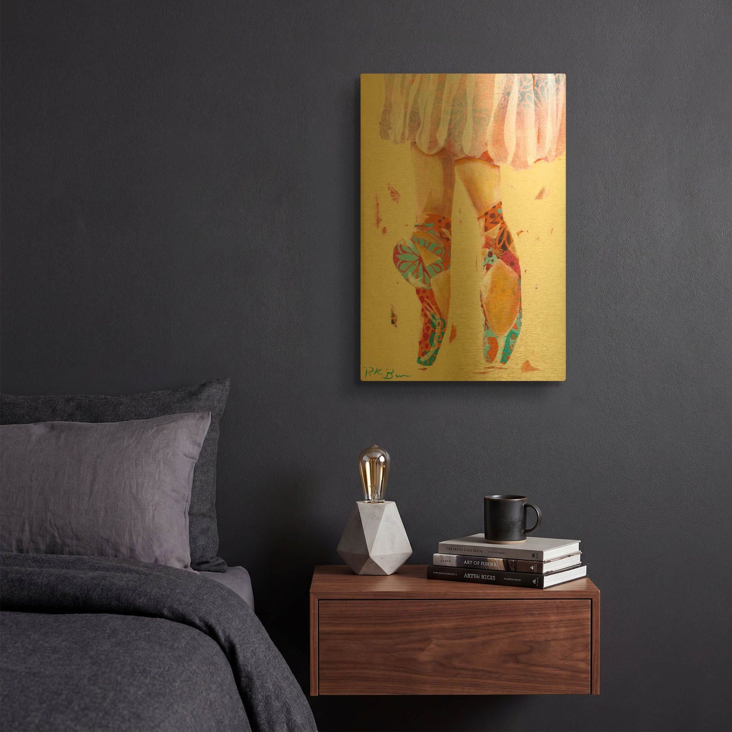 'Ballet Slippers' By Pamela Beer Gold Metal Wall Art