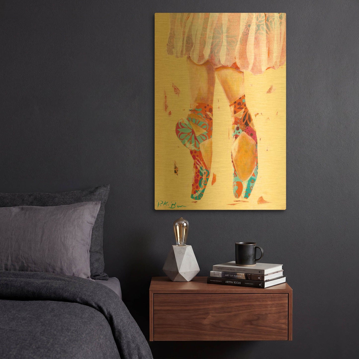 'Ballet Slippers' By Pamela Beer Gold Metal Wall Art