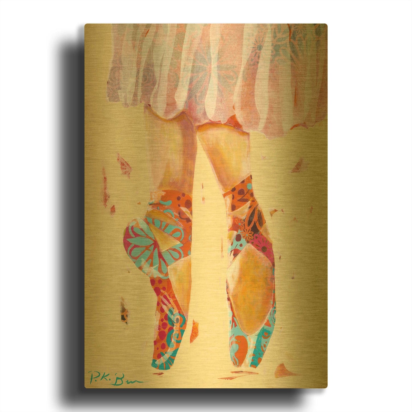 'Ballet Slippers' By Pamela Beer Gold Metal Wall Art