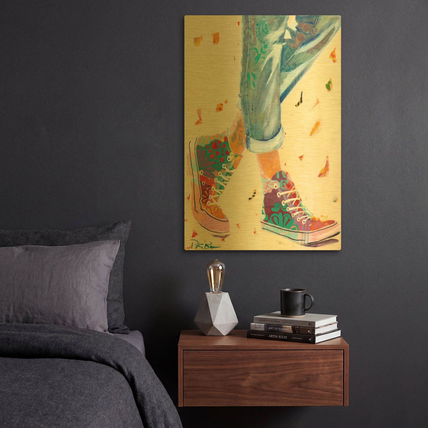 'High Tops' By Pamela Beer Gold Metal Wall Art
