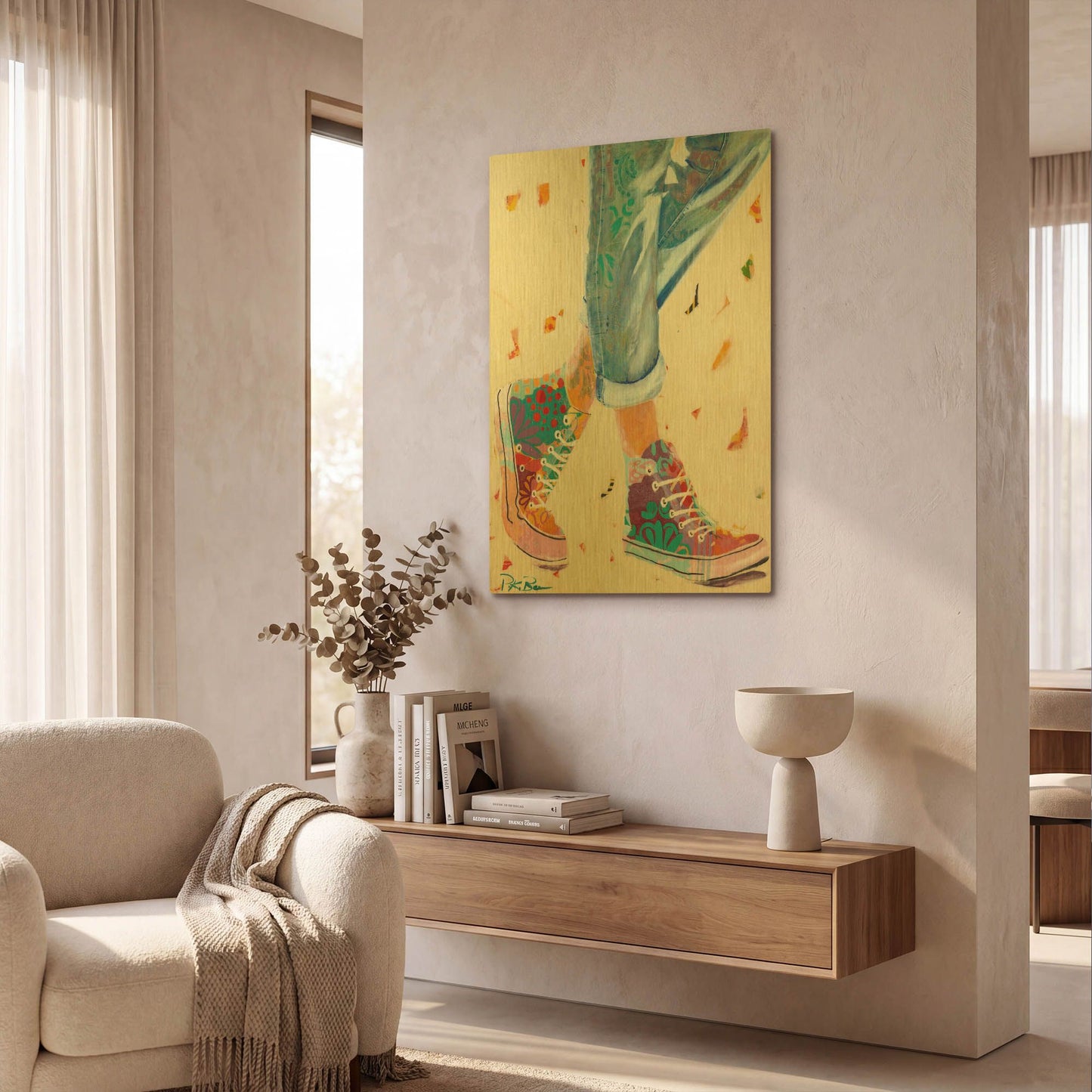 'High Tops' By Pamela Beer Gold Metal Wall Art