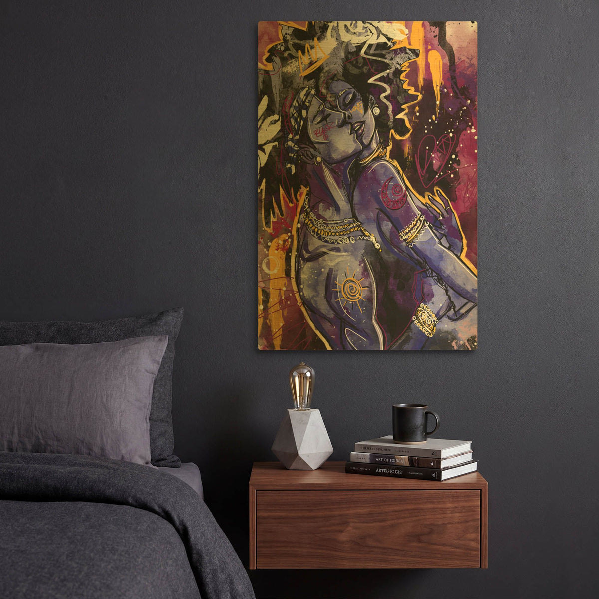 'Black Love' By Justin Copeland Gold Metal Wall Art