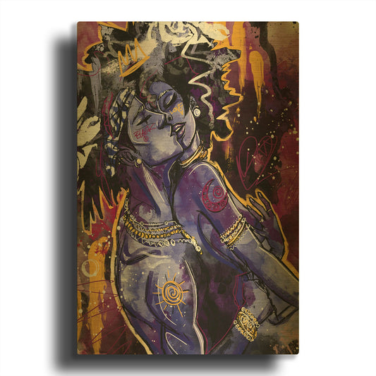 'Black Love' By Justin Copeland Gold Metal Wall Art