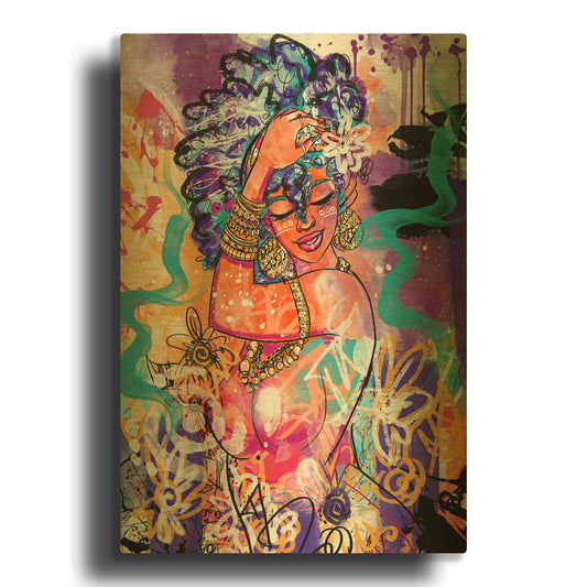 'Gold Flowers' By Justin Copeland Gold Metal Wall Art