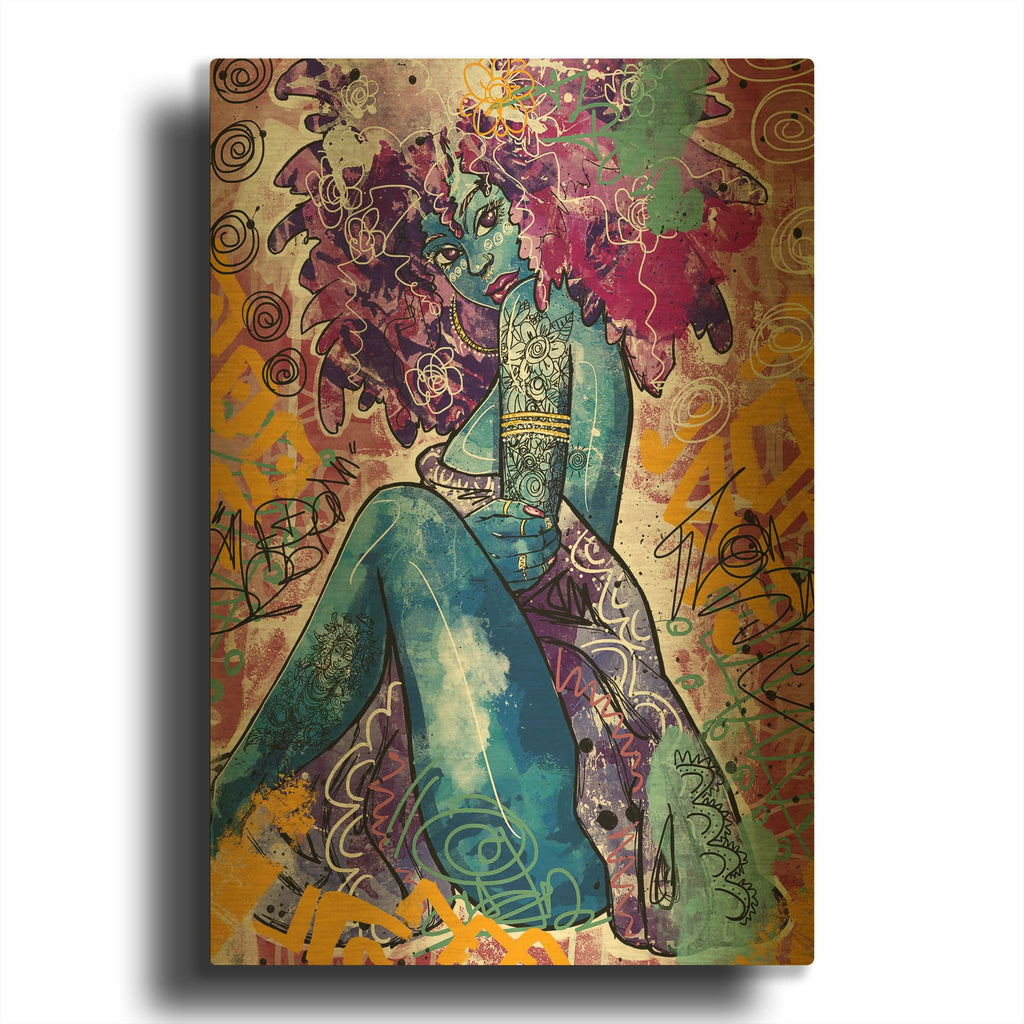 'Lfe' By Justin Copeland Gold Metal Wall Art