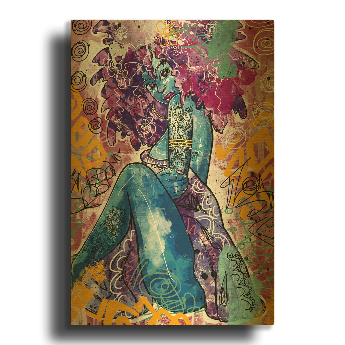 'Lfe' By Justin Copeland Gold Metal Wall Art