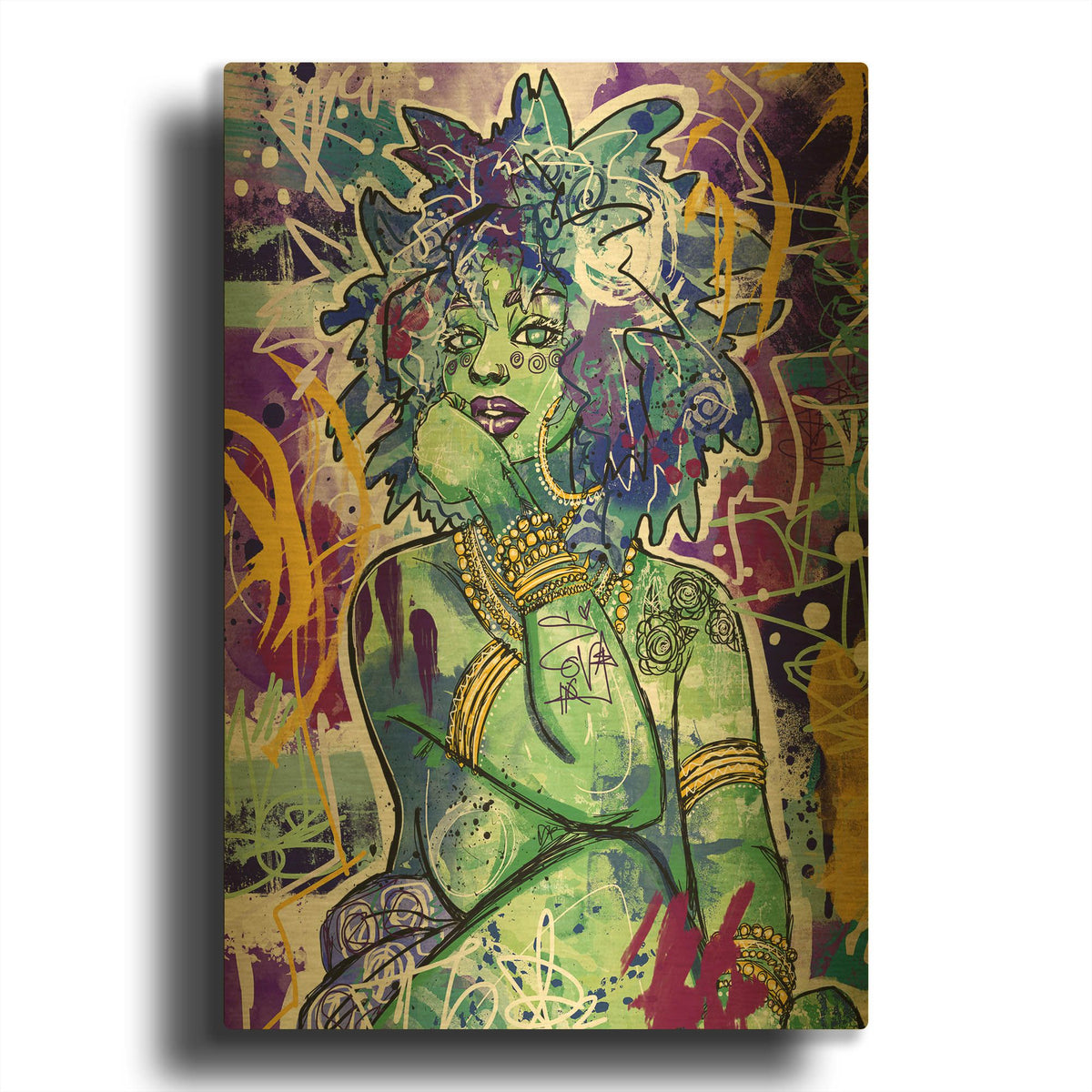 'Subira' By Justin Copeland Gold Metal Wall Art