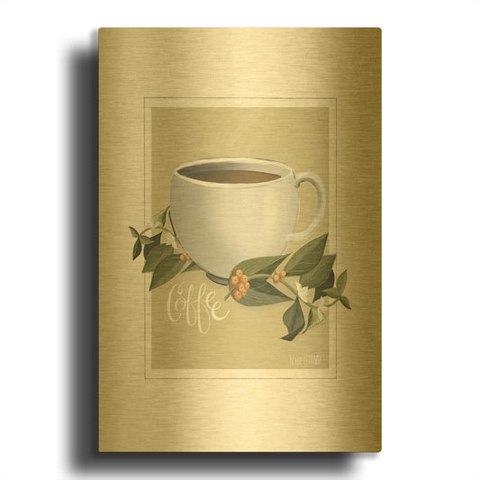 'Botanical Coffee' By House Fenway Gold Metal Wall Art