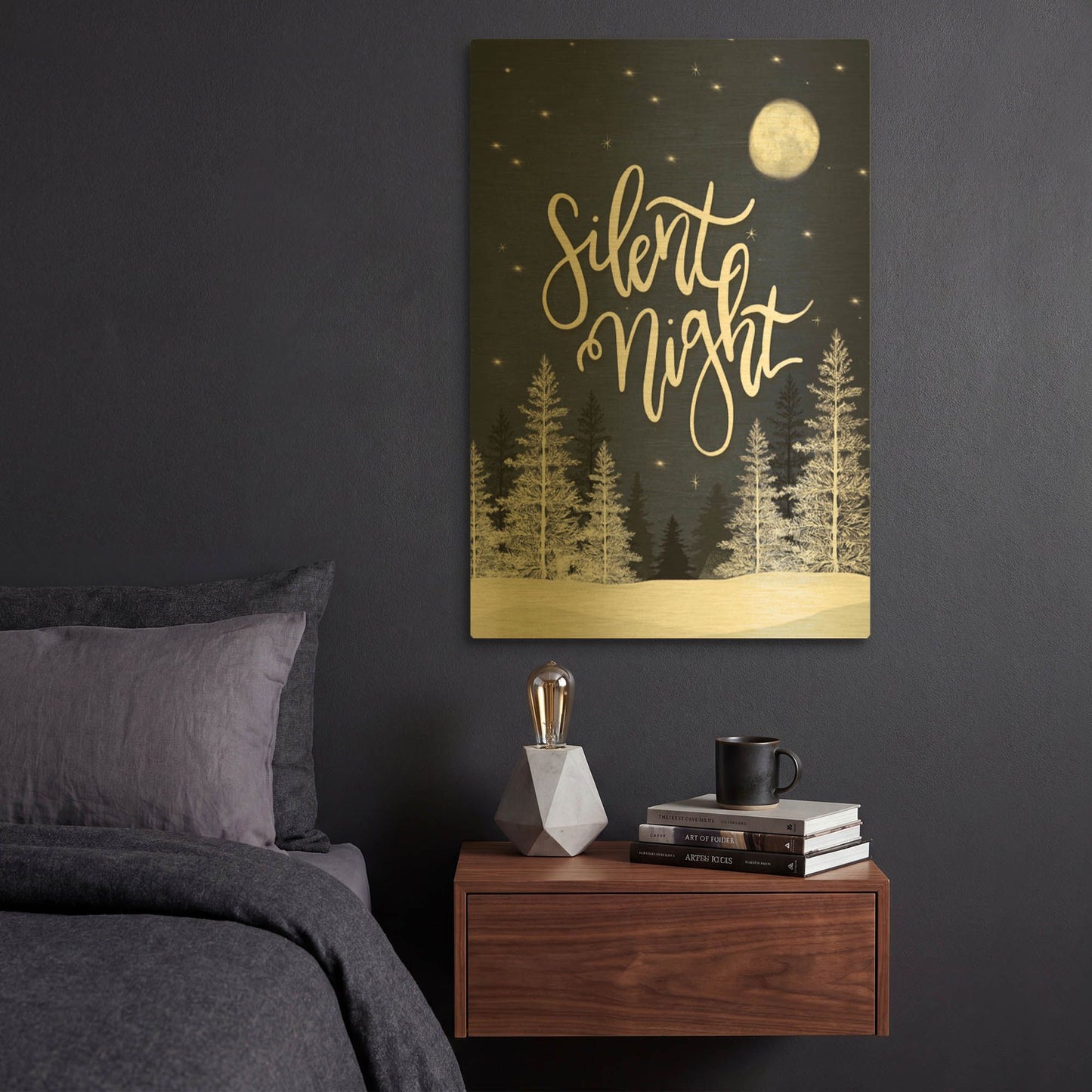 'Silent Night' By House Fenway Gold Metal Wall Art
