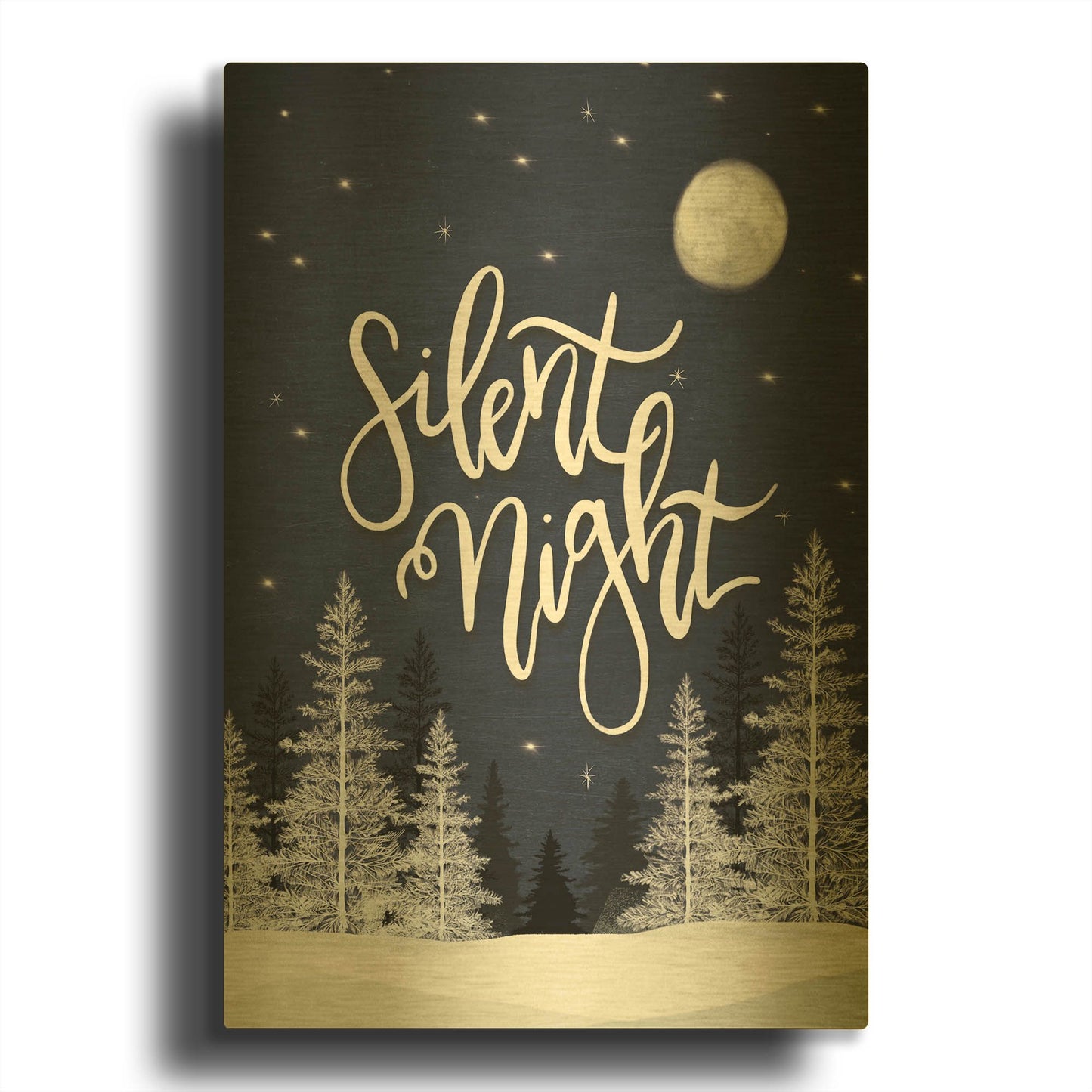 'Silent Night' By House Fenway Gold Metal Wall Art