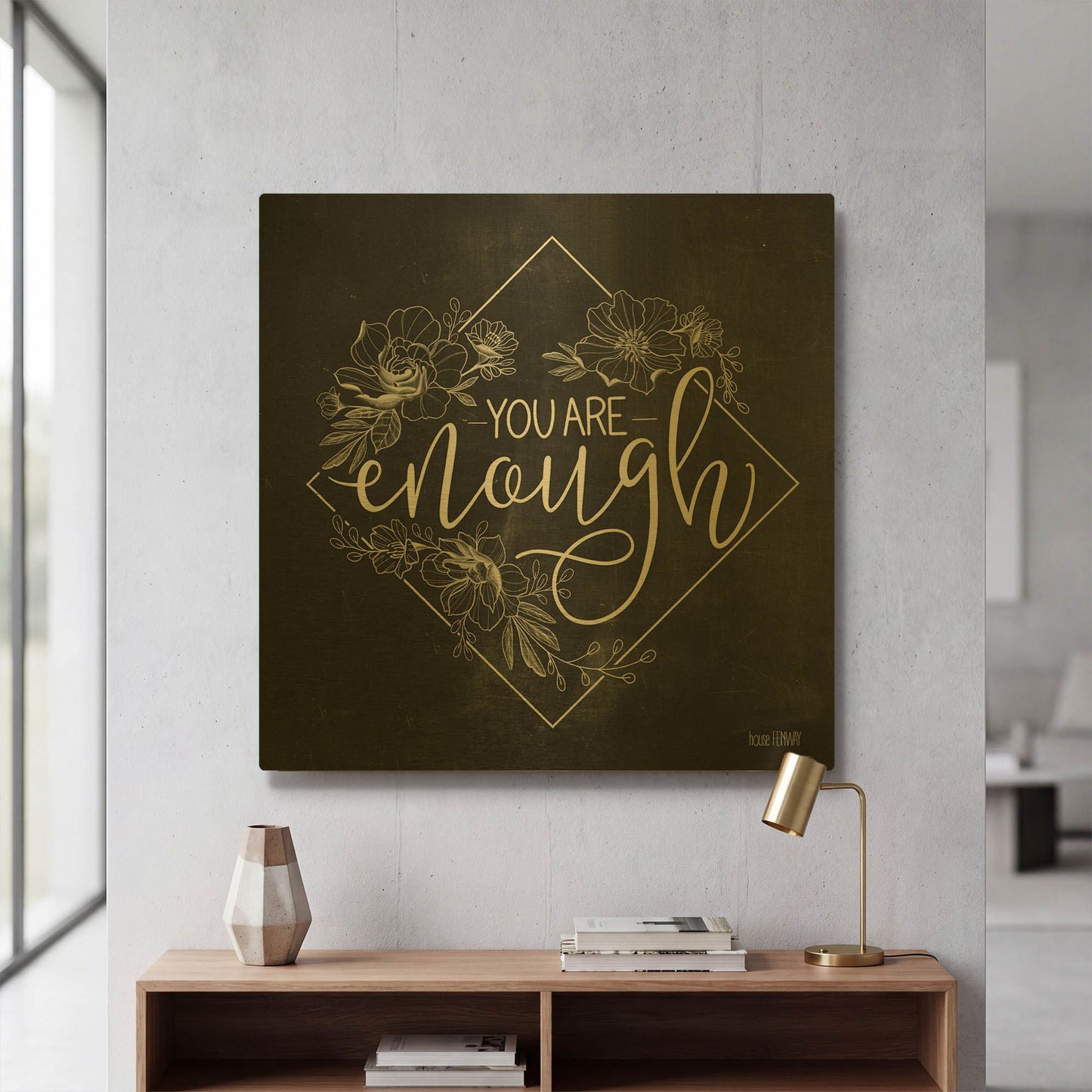 'You Are Enough' By House Fenway Gold Metal Wall Art