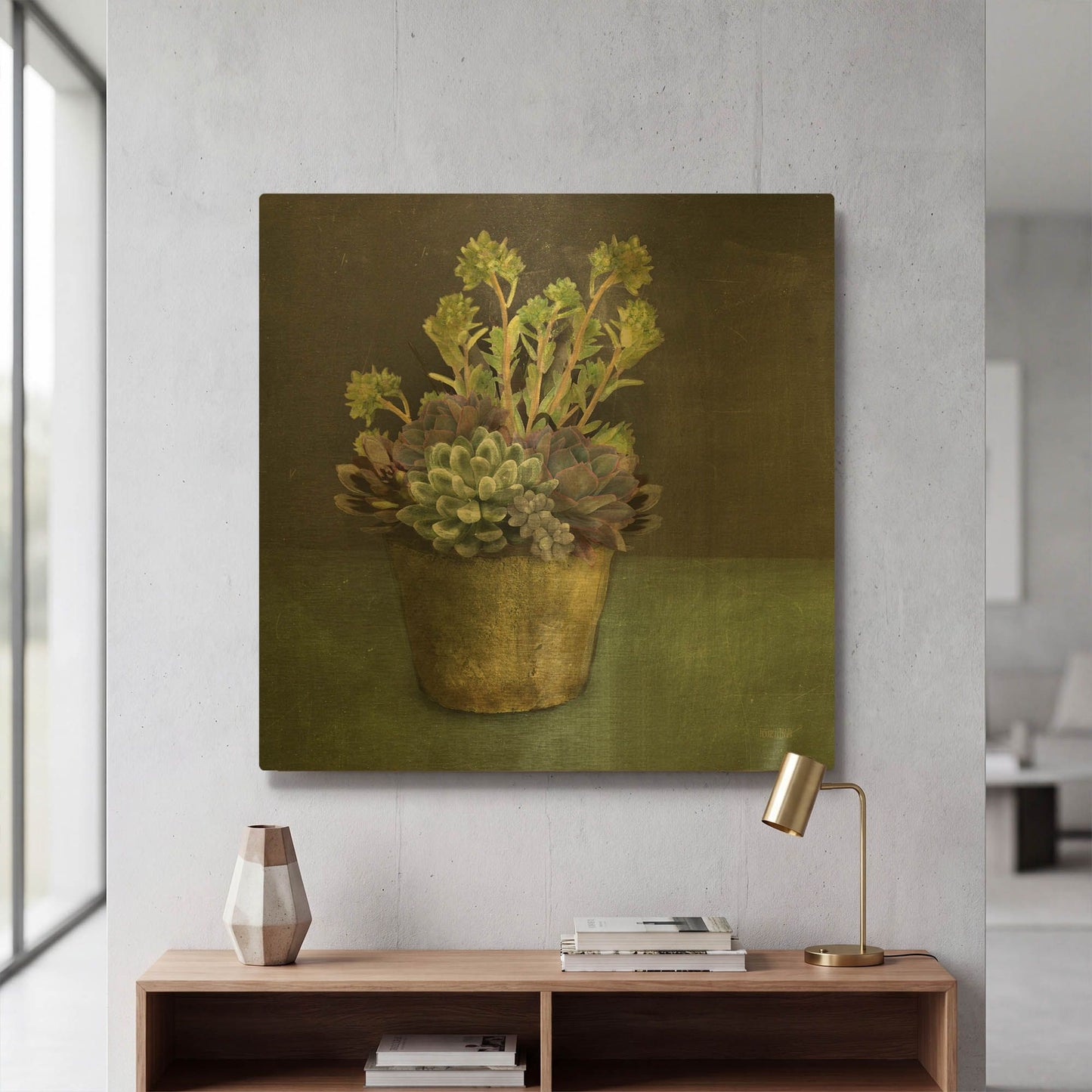 'Succulents' By House Fenway Gold Metal Wall Art