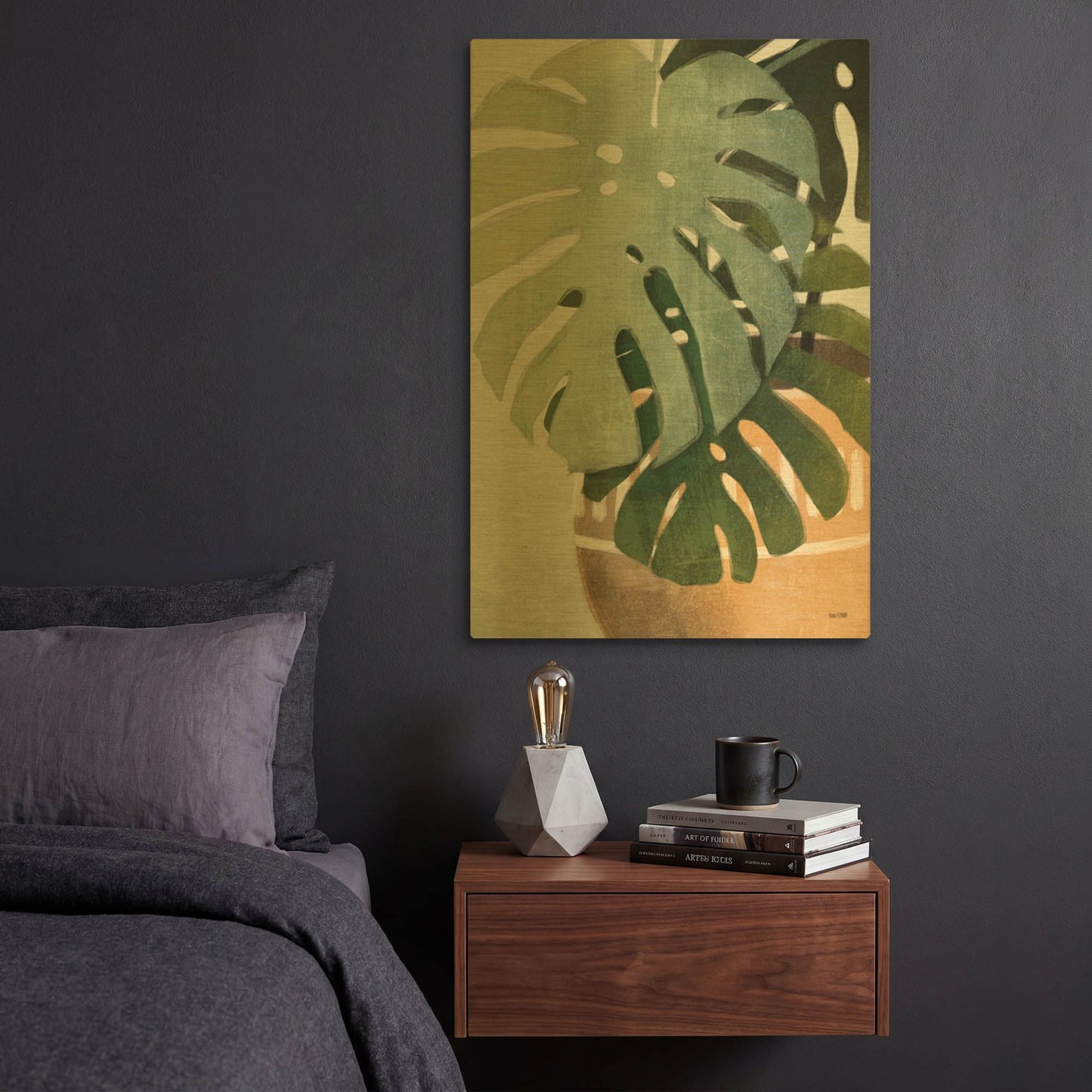 'Monstera Leaves' By House Fenway Gold Metal Wall Art