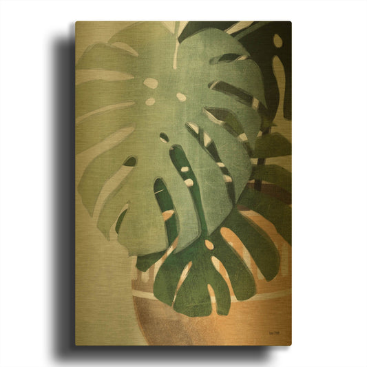 'Monstera Leaves' By House Fenway Gold Metal Wall Art