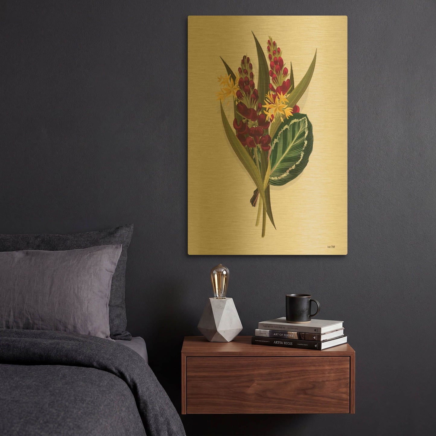 'Tropical Sprig' By House Fenway Gold Metal Wall Art