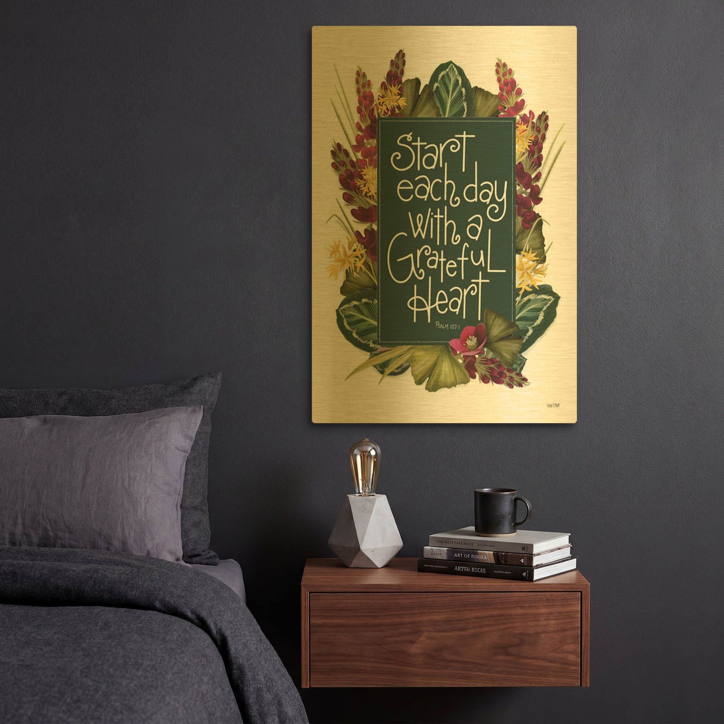 'Grateful Heart' By House Fenway Gold Metal Wall Art