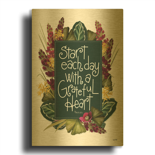 'Grateful Heart' By House Fenway Gold Metal Wall Art