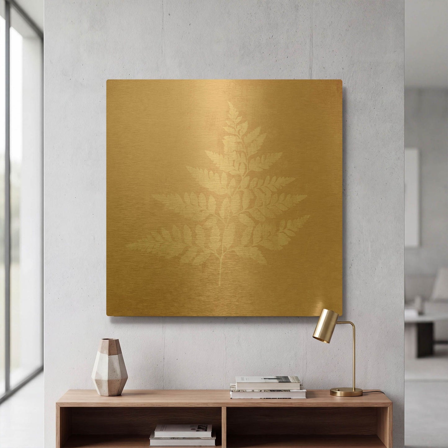 'Blush Fern I' By House Fenway Gold Metal Wall Art