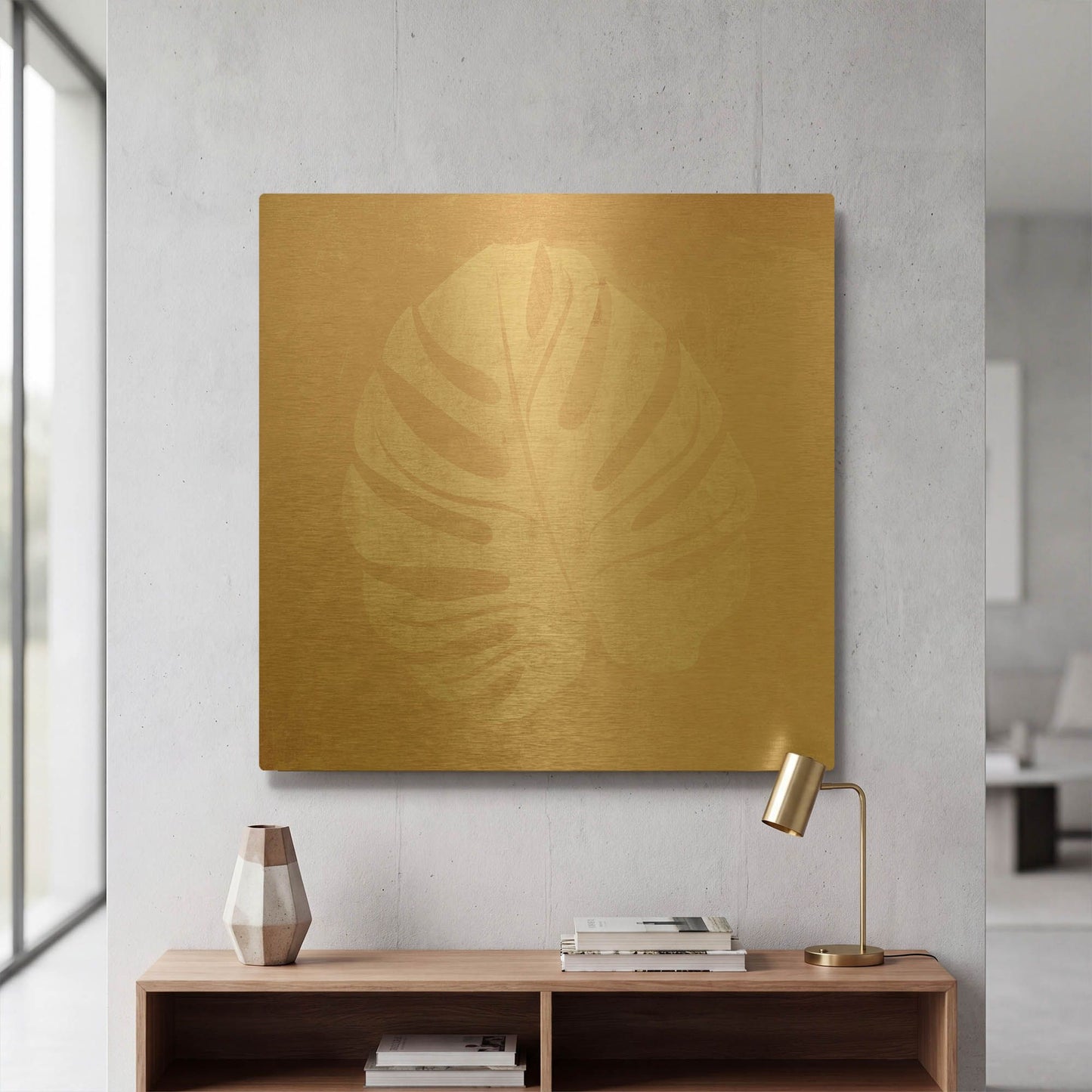 'Blush Fern III' By House Fenway Gold Metal Wall Art