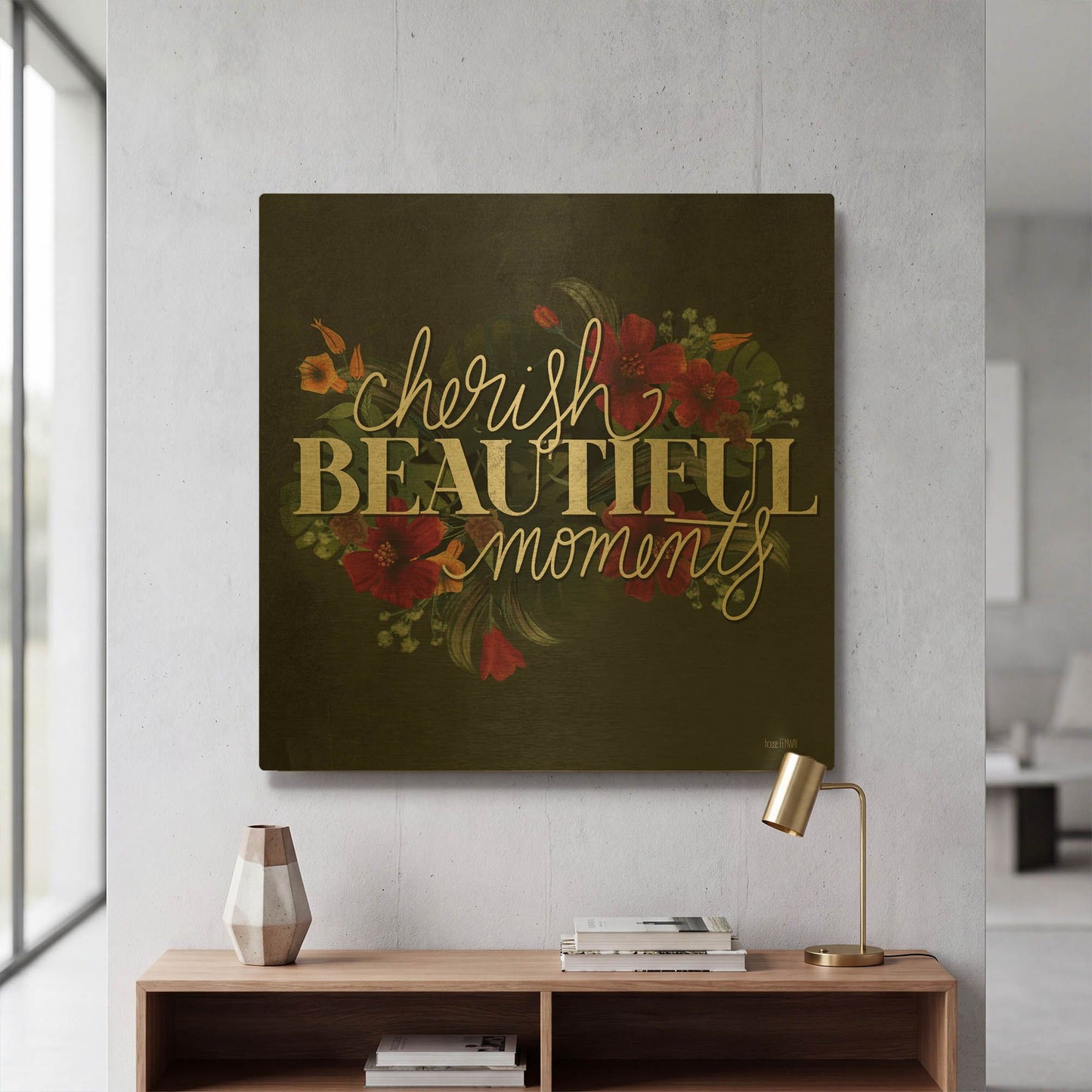 'Cherish Moments' By House Fenway Gold Metal Wall Art
