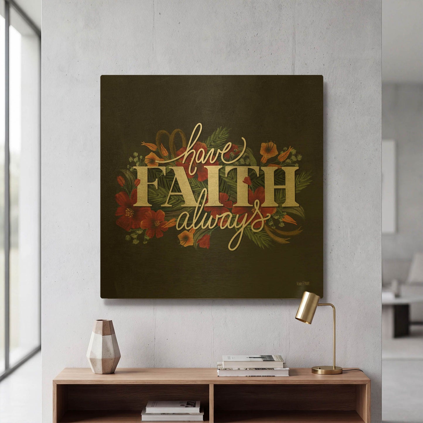 'Have Faith' By House Fenway Gold Metal Wall Art