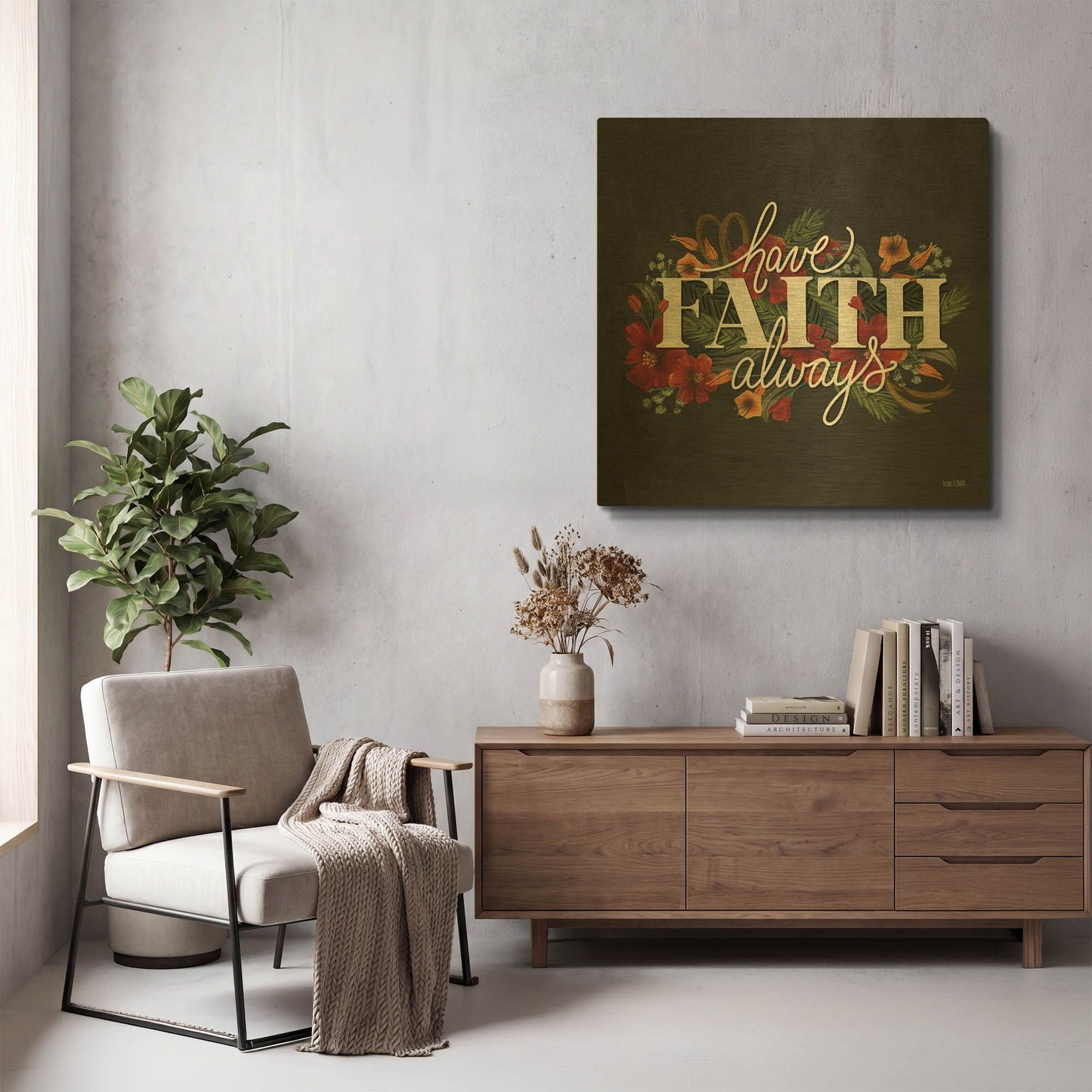 'Have Faith' By House Fenway Gold Metal Wall Art