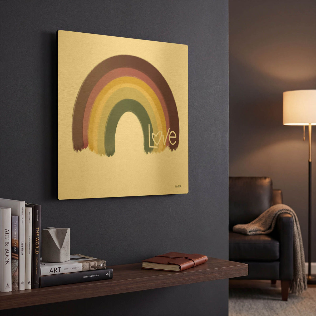 'Painted Rainbow' By House Fenway Gold Metal Wall Art