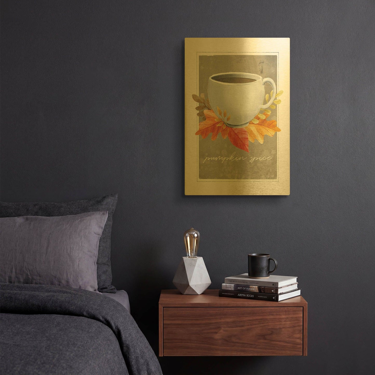 'Pumpkin Spice' By House Fenway Gold Metal Wall Art