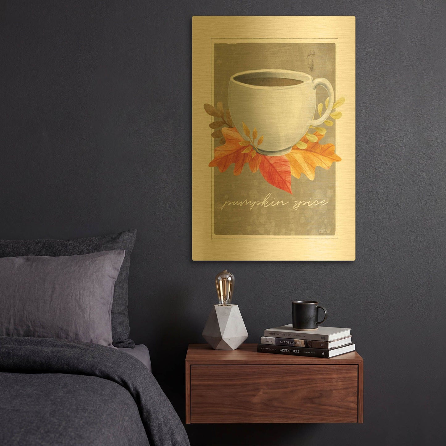 'Pumpkin Spice' By House Fenway Gold Metal Wall Art
