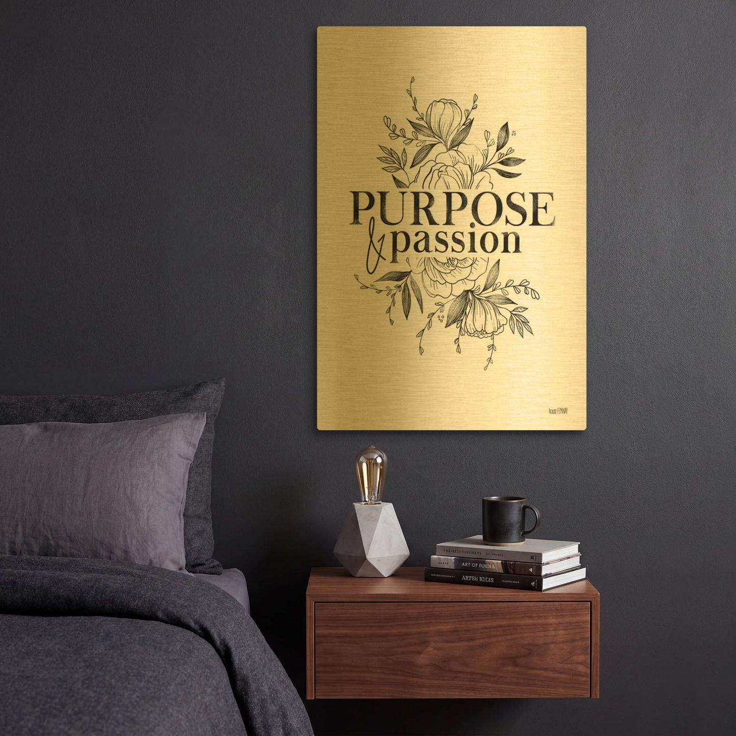 'Purpose & Passion' By House Fenway Gold Metal Wall Art