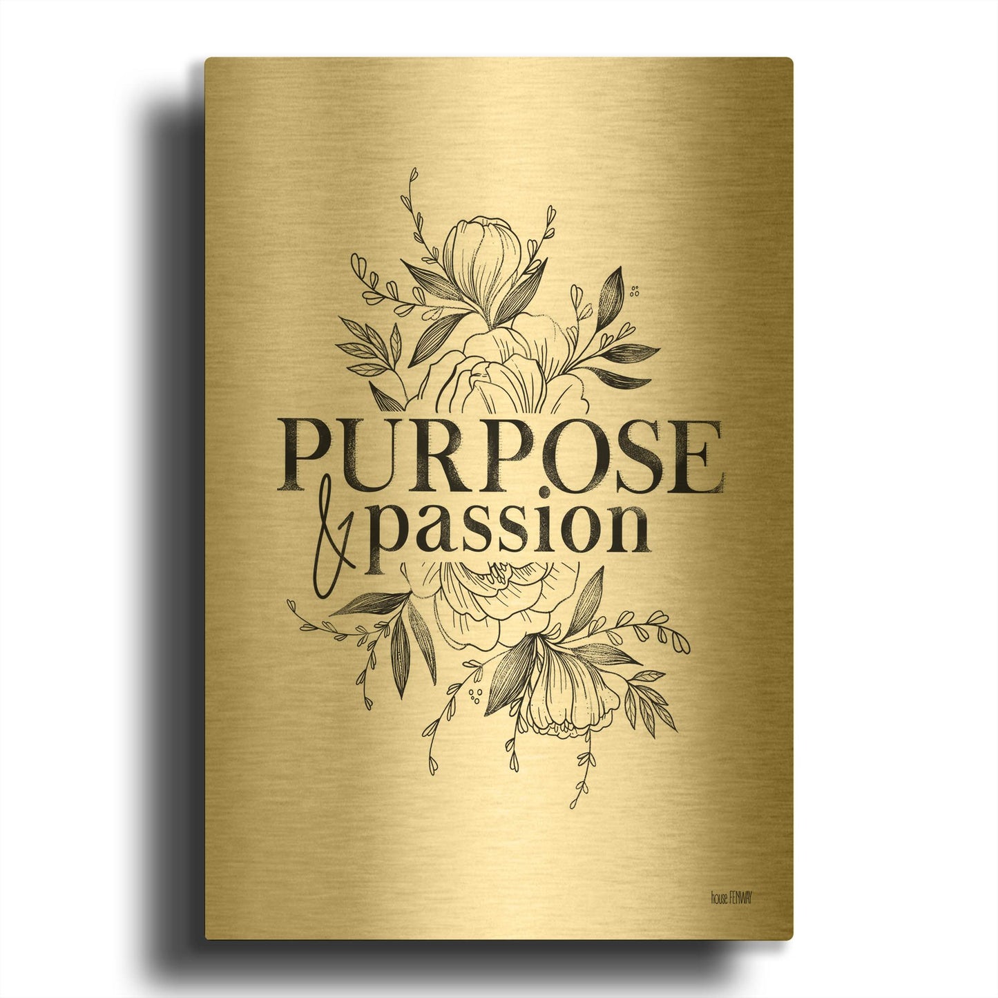 'Purpose & Passion' By House Fenway Gold Metal Wall Art
