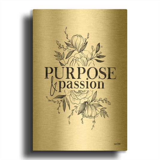 'Purpose & Passion' By House Fenway Gold Metal Wall Art